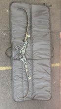 Load image into Gallery viewer, Midwater Bow Bag lay on the floor open with bow laid inside for size comparison