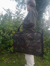 Load image into Gallery viewer, Large DPM folded down Midwater Unhooking Mat showing shoulder strap