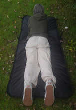 Load image into Gallery viewer, Midwater Large Species Mat with 5 ft 5 inch lady lay on the open mat for size comparison