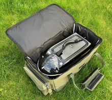 Load image into Gallery viewer, Midwater Bait Boat Bag. Three side opening in military olive