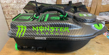 Load image into Gallery viewer, Midwater Bait Boat Bag in DPM with standard central zip behind a customers Bait Boat.