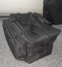 Load image into Gallery viewer, Custom made black Midwater Carryall on carpet beside another Midwater bag